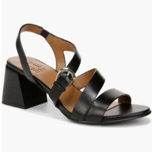 Naturalizer Veva Strappy Dress Sandals in Black Leather, Size 9.5M